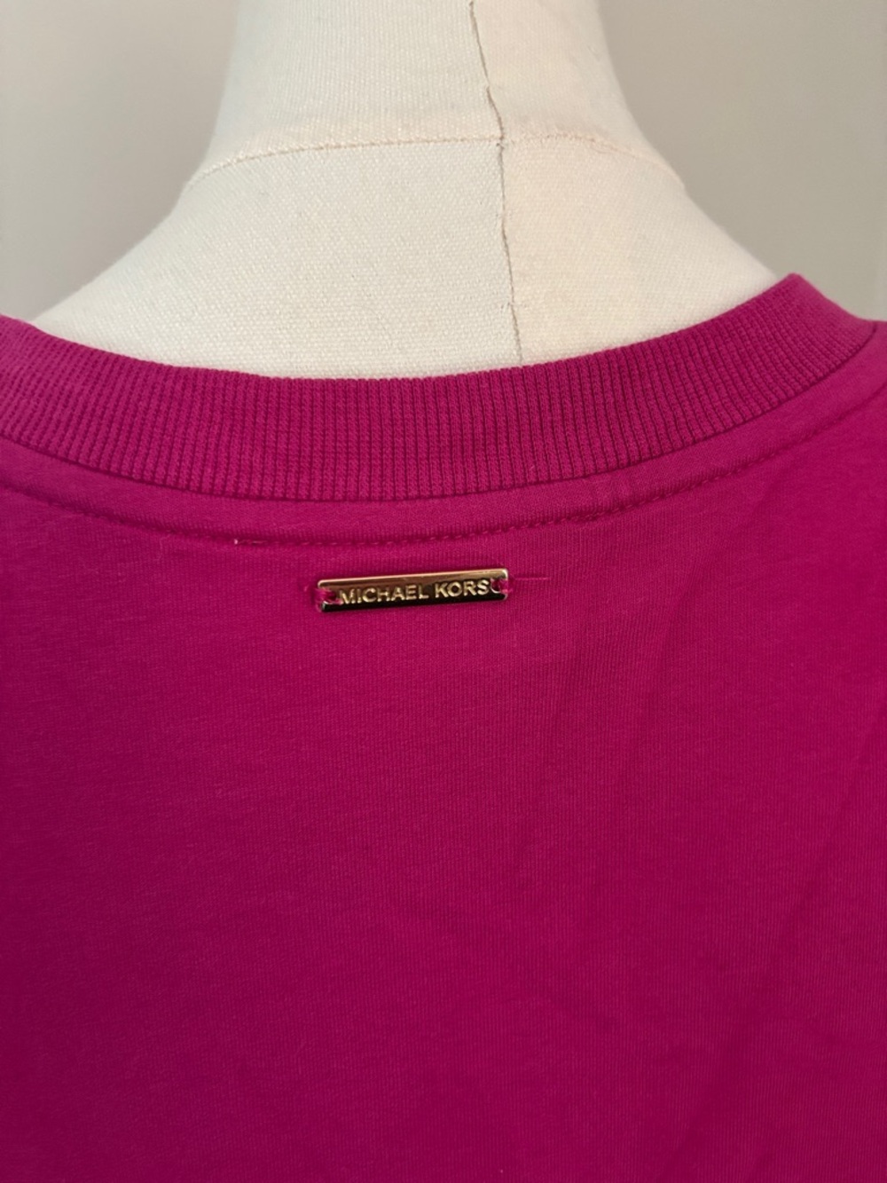 Michael Kors Hot Pink Sweatshirt with Gold MK Logo - Picture 5 of 6